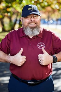 Endurance Run Coach Gerald RunRev Collins from Gratis, OH with a thumbs up